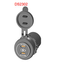 Dual Port USB Socket - 12-24V - DS2302 - ASM